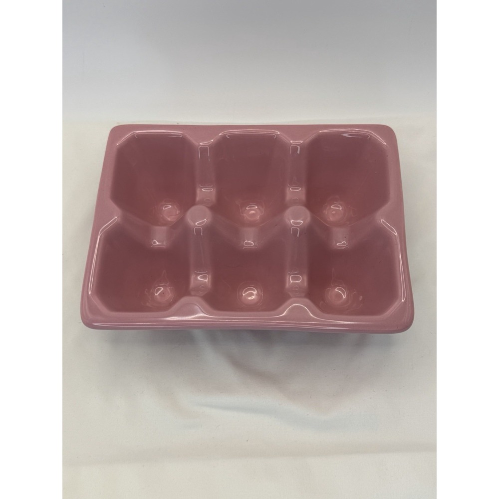 Pink Celebrate It Egg Tray 6 Egg Holder Ceramic